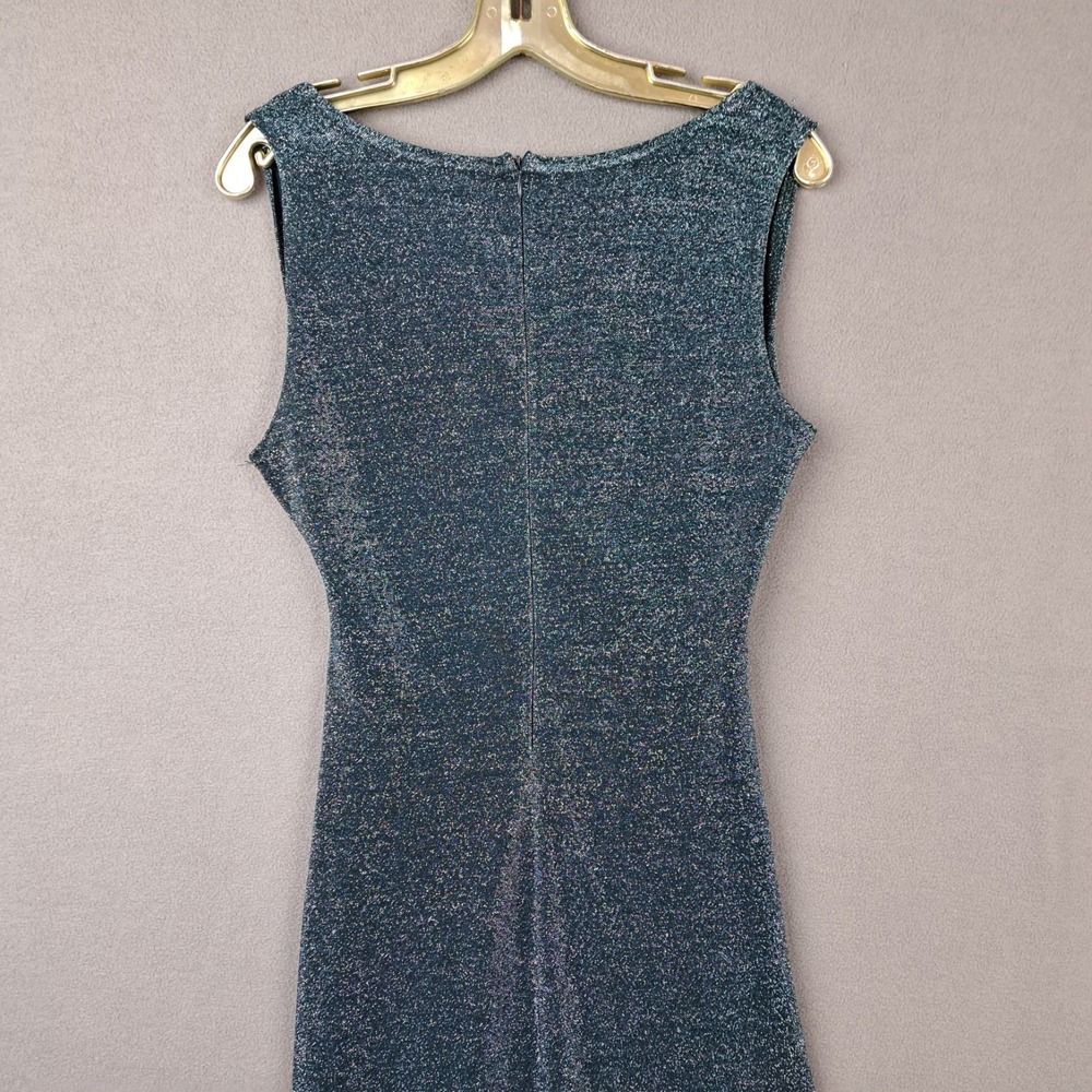 Vintage Molly Malloy Dress Women 10/M‎ Green Maxi Shimmer Ruched Y2K Fairy Bella - Picture 10 of 16